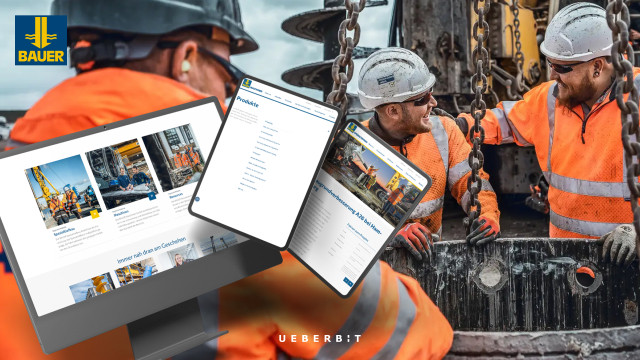 Mockup der Website der BAUER-Gruppe, eine Case Study der UEBERBIT GmbH.