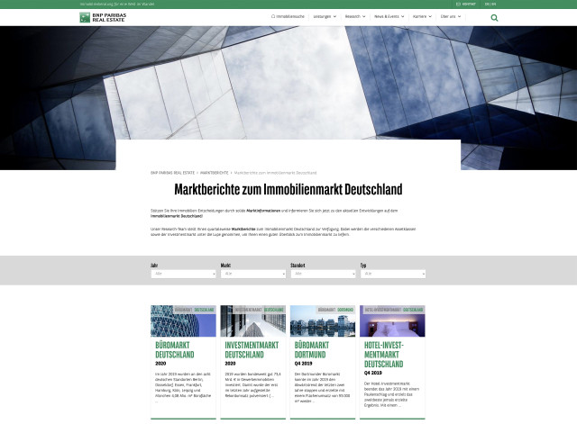 Web-Ansicht der Website BNP Paribas, bereitgestellt durch die undpaul GmbH