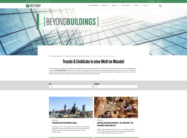 Web-Ansicht der Website BNP Paribas, bereitgestellt durch die undpaul GmbH