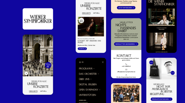 Mobile Ansicht der Website der Wiener Symphoniker, eine Case Study der Sirup GmbH