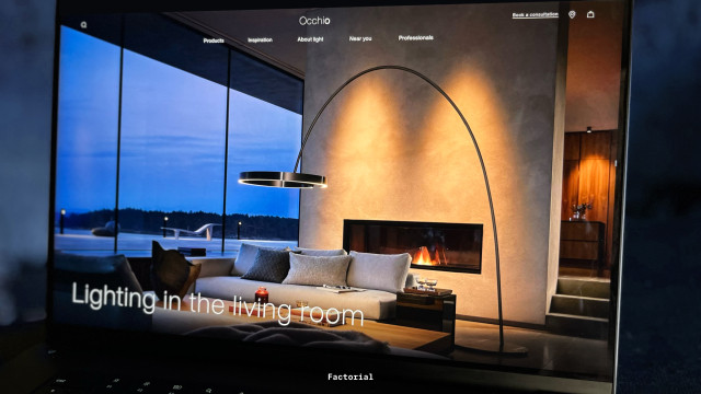 Mockup der Occhio Website, entwickelt von der Factorial GmbH