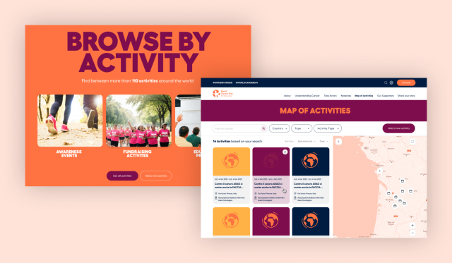 Web-Ansicht der Website des World Cancer Day, bereitgestellt durch die 1xINTERNET GmbH