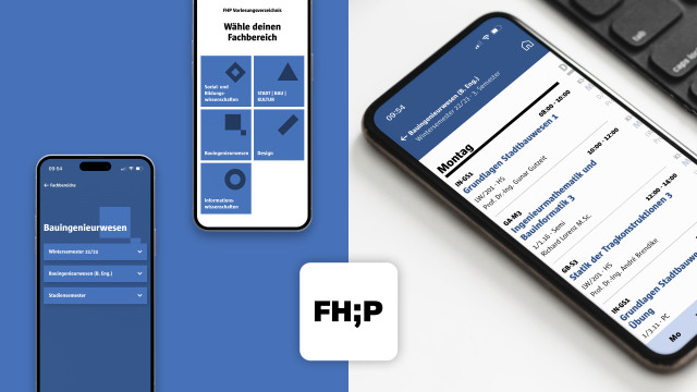 Mockup der Website der Fachhochschule Potsdam, bereitgestellt durch die Brandcode GmbH