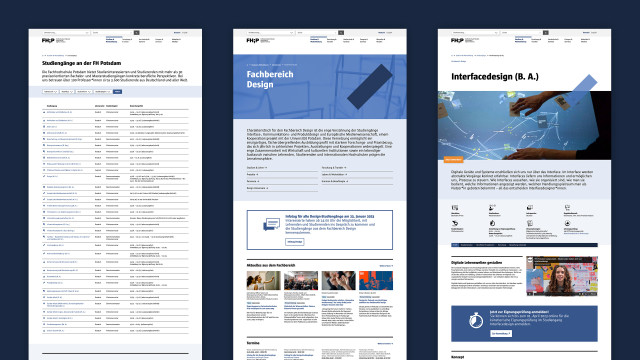 Mockup der Website der Fachhochschule Potsdam, bereitgestellt durch die Brandcode GmbH