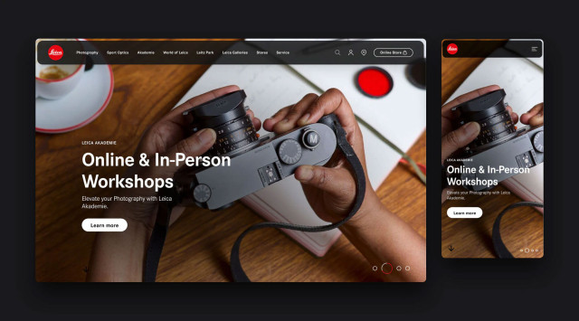 Ansicht der Website von Leica, bereitgestellt durch Jakala