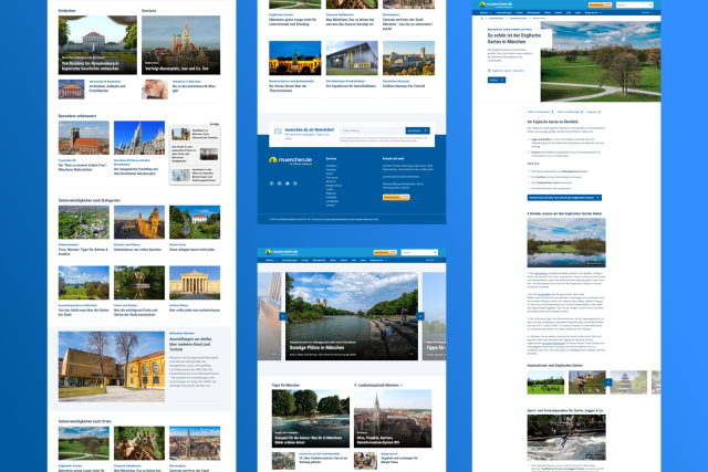 Ansicht der Website des Stadtportals muenchen.de als Mockup
