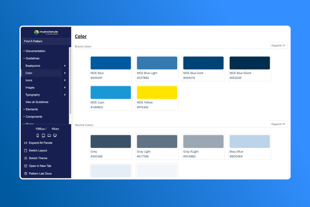 Ansicht der Website des Stadtportals muenchen.de als Mockup