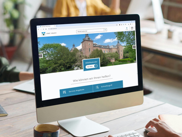 Desktop-Ansicht der Website der Stadt Willich, bereitgestellt durch Kommunales Rechenzentrum Niederrhein
