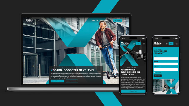 Web-Ansicht der Website von Mubea U-Mobility, bereitgestellt von der Brandcode GmbH
