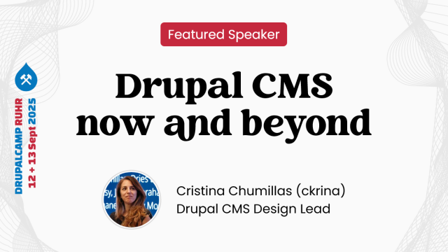 Featured Speaker Ankündigung DrupalCamp Ruhr 2025: Cristina Chumillas und ihre Session "Drupal CMS now and beyond"