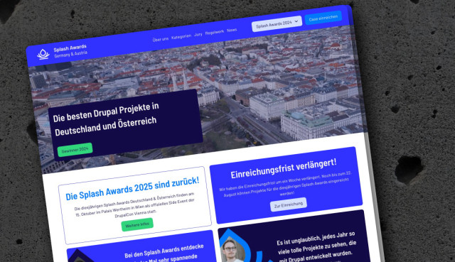 Ansicht der Splash Awards Website als Mockup.