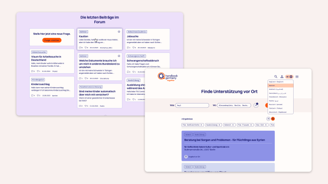 Ansicht der Oberfläche der neuen Web-Anwendung von Handbooks Germany im Desktop Format.