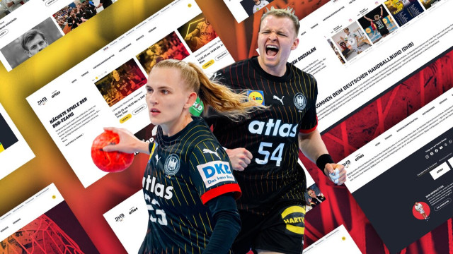 Mockup mit verschiedenen Ansichten der Web-Applikation des Deutschen Handballbunds