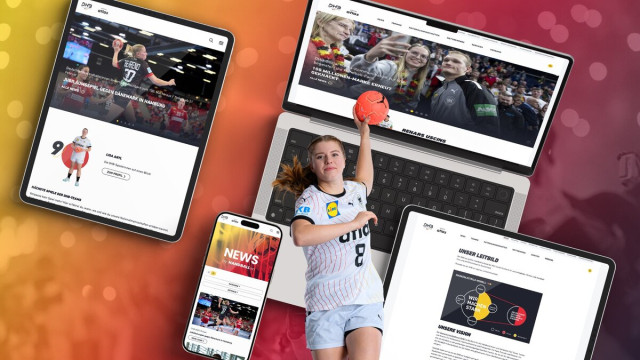 Mockup mit verschiedenen Ansichten der Web-Applikation des Deutschen Handballbunds
