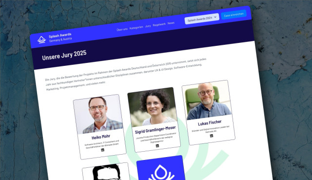 Ansicht der Splash Awards Website als Mockup.