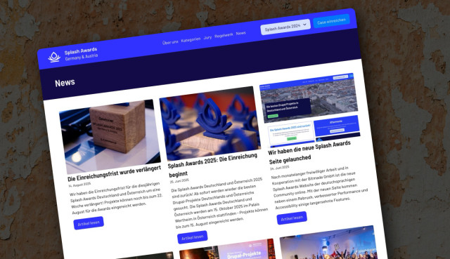 Ansicht der Splash Awards Website als Mockup.